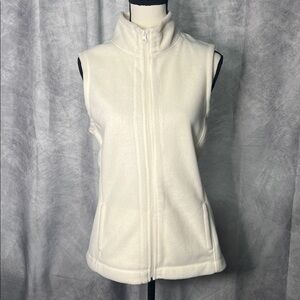 Exertek Cream Fleece Full Zip Vest with Pockets - Medium
